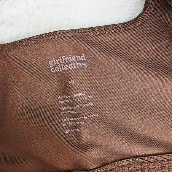 Girlfriend Collective Tommy Square Neck Sports Bra Chocolate Brown XL NWT - Picture 6 of 8